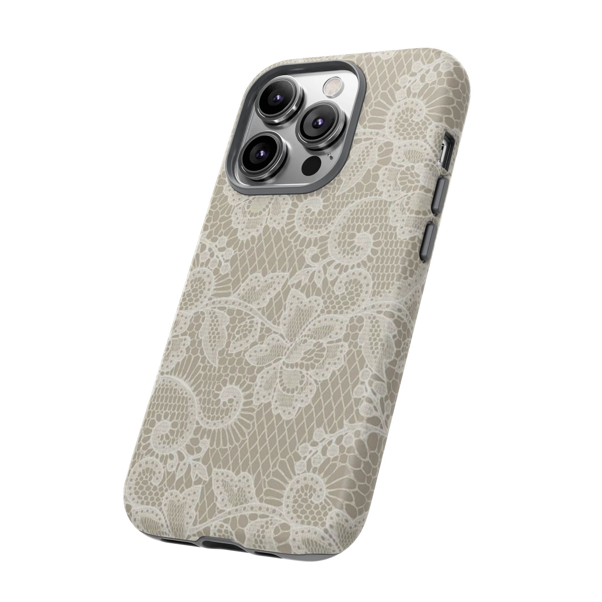 White Lace Pattern Tough Phone Case