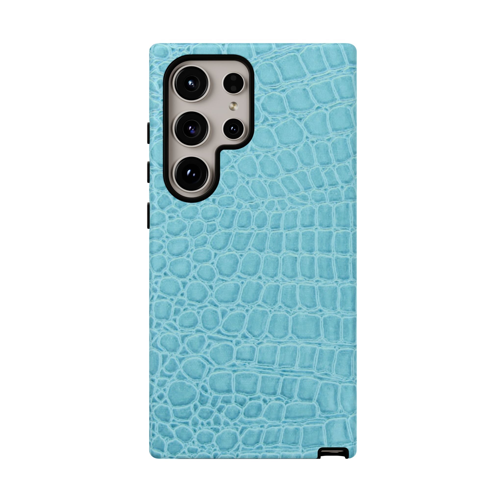 Croc Embossed Turquoise Phone Case