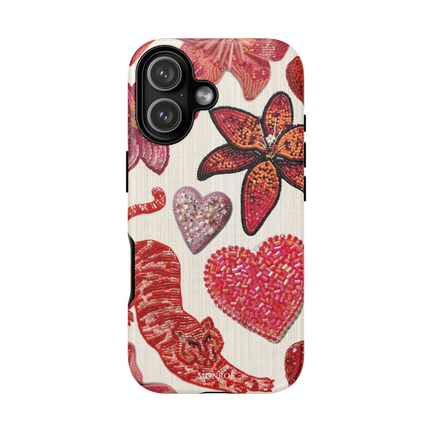 Floral & Heart Pattern Tough Case