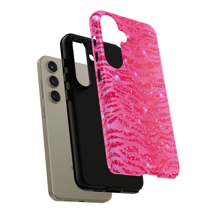 Pink Glitter Zebra Tough Case