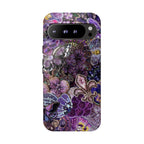 Purple Fleur-de-Lis Floral Tough Phone Case