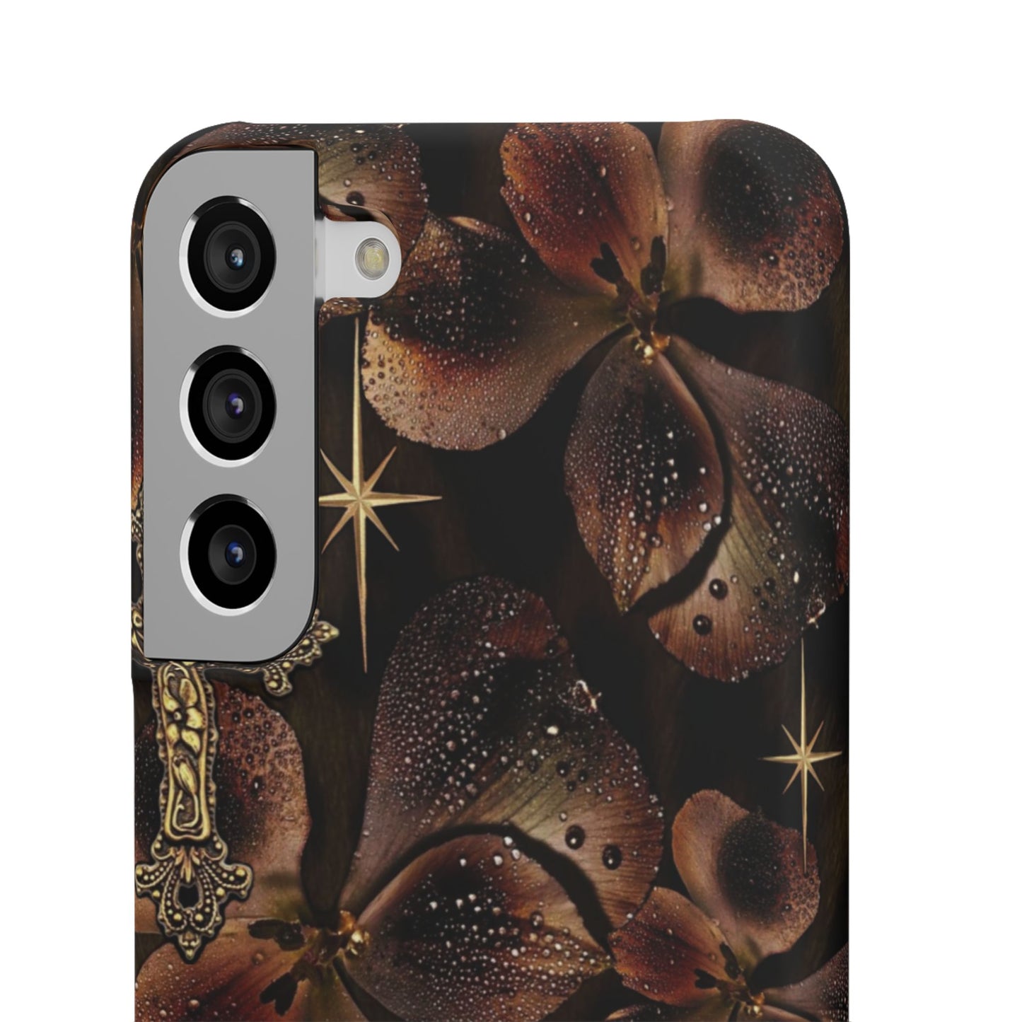 Brown Floral Cross Case