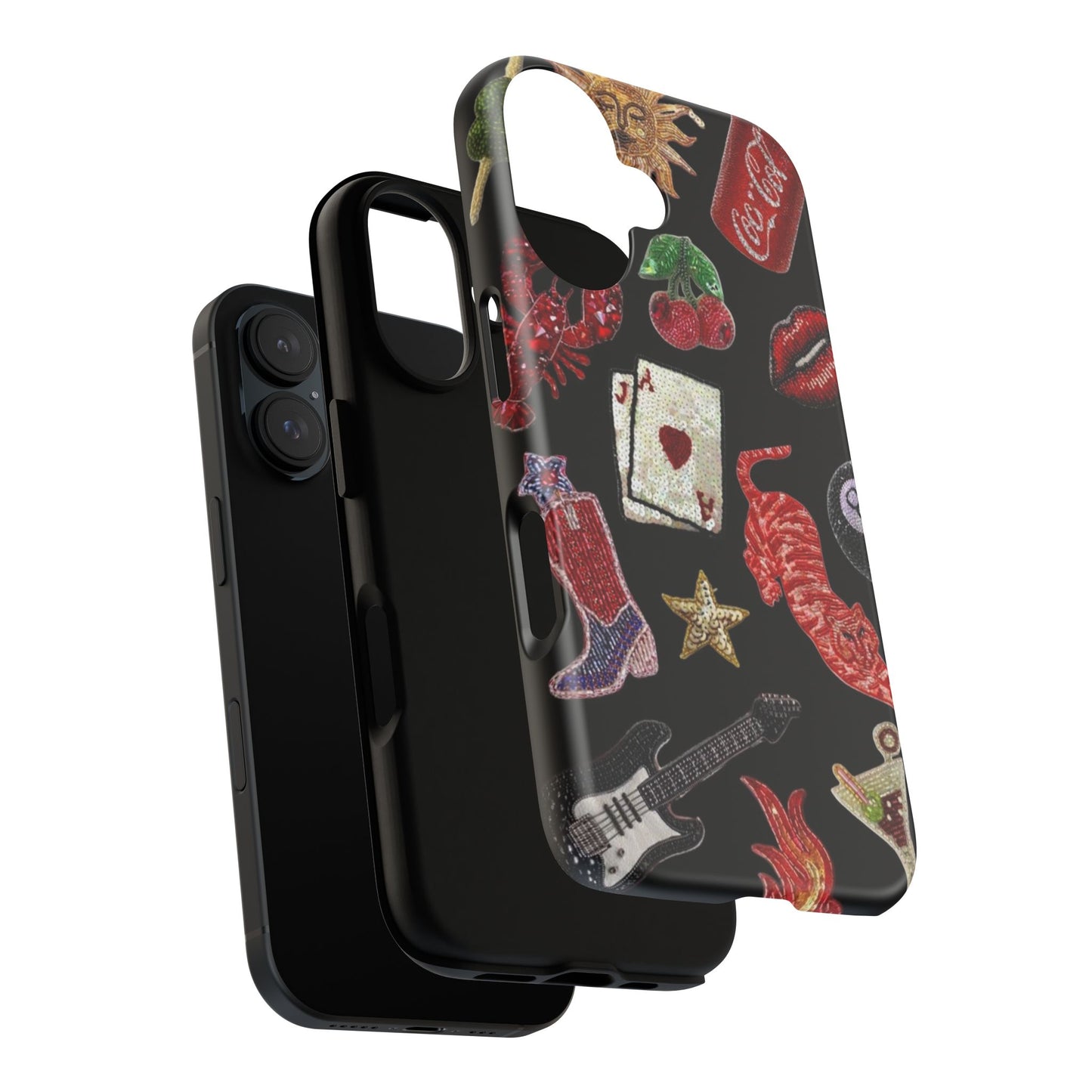 Retro Patch Motif Tough Case