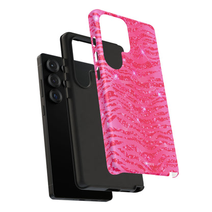 Pink Glitter Zebra Tough Case