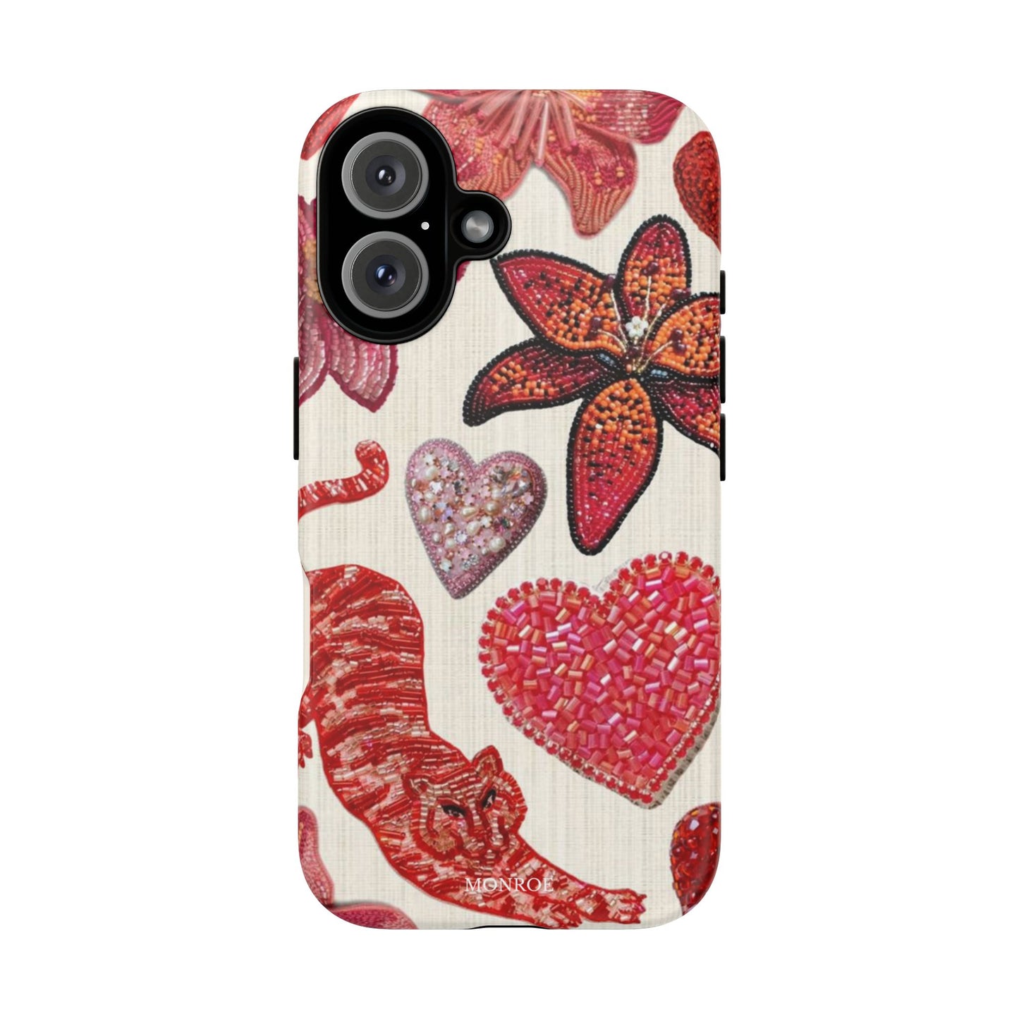Floral & Heart Pattern Tough Case