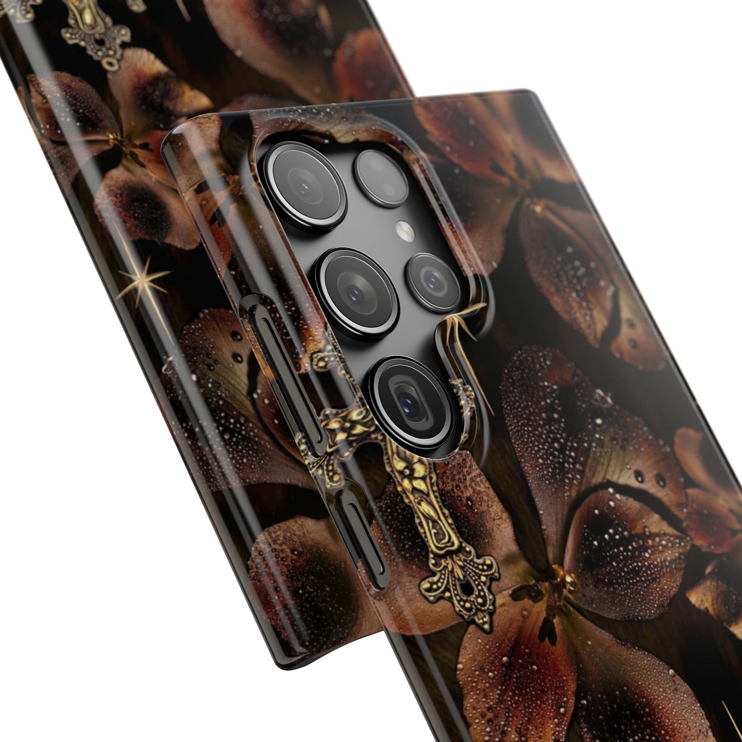 Brown Floral Cross Case