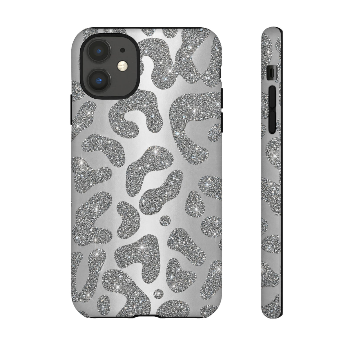 Silver Glitter Leopard Tough Case
