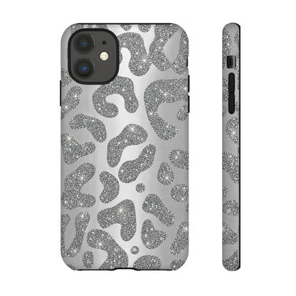 Silver Glitter Leopard Tough Case