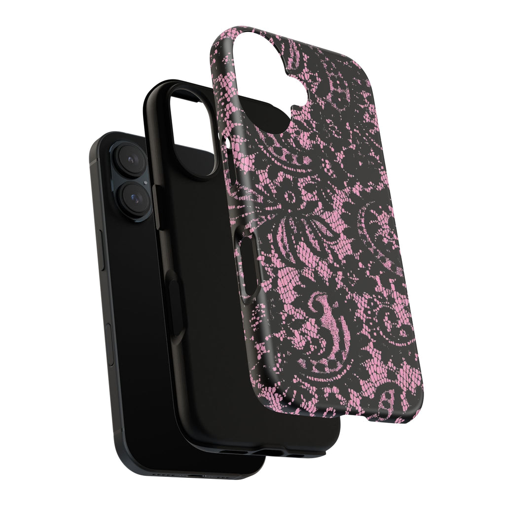 Pink Lace Pattern Tough Phone Case