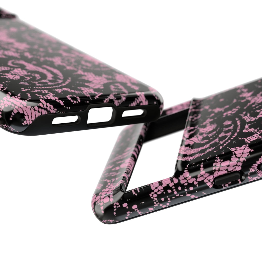 Pink Lace Pattern Tough Phone Case