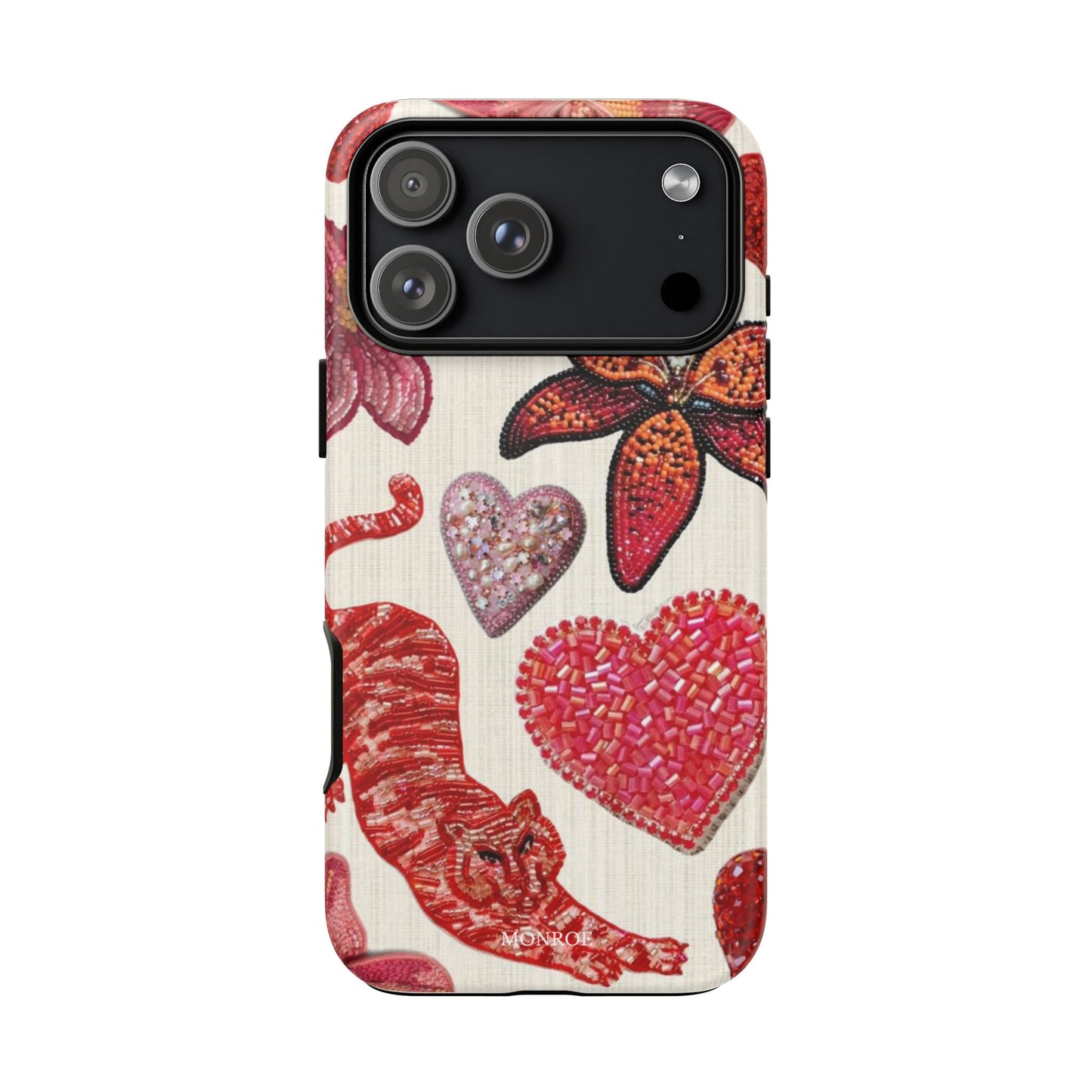 Floral & Heart Pattern Tough Case