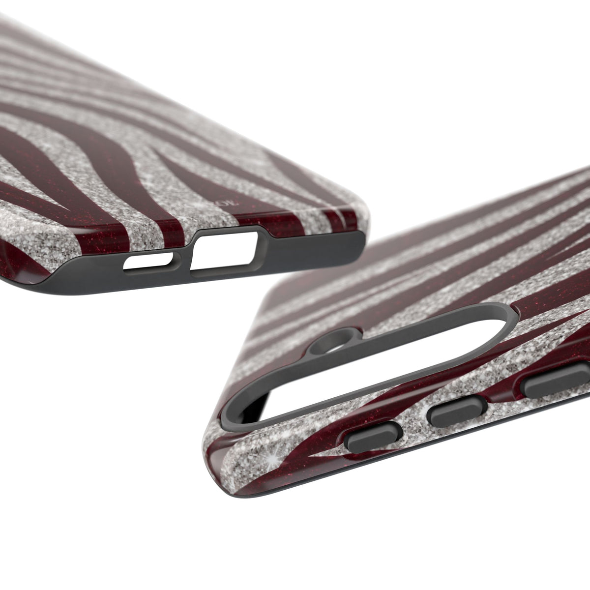 Burgundy Zebra Glitter Tough Case