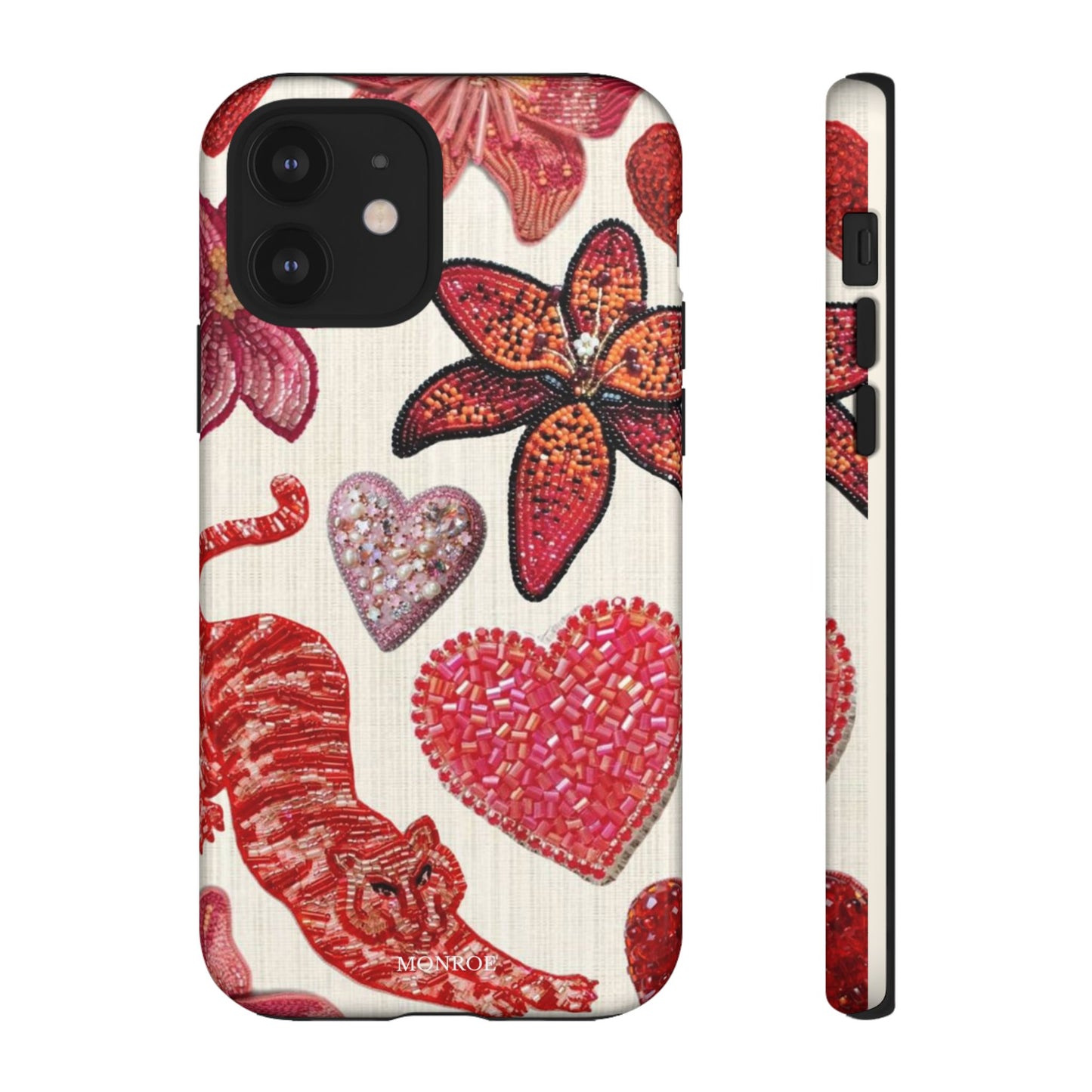 Floral & Heart Pattern Tough Case