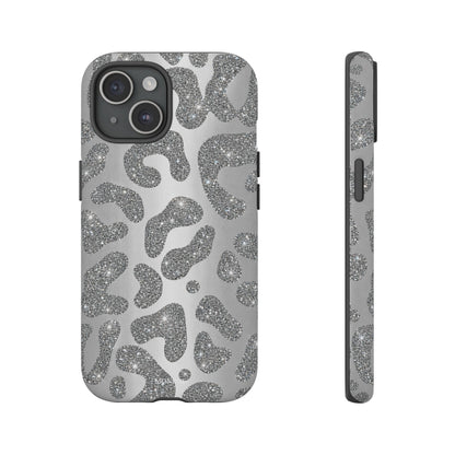 Silver Glitter Leopard Tough Case