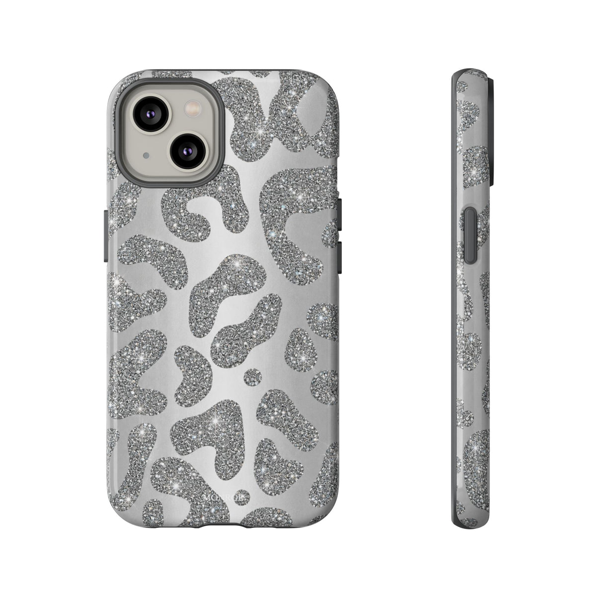 Silver Glitter Leopard Tough Case
