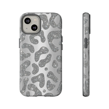 Silver Glitter Leopard Tough Case