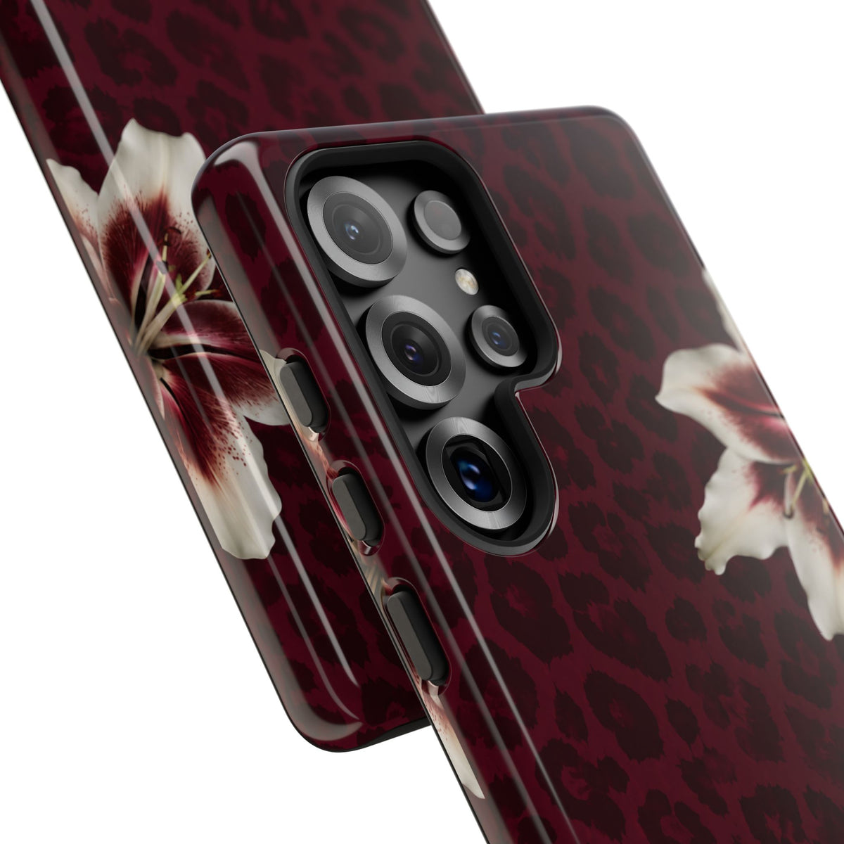 Burgundy Lily Leopard Tough Case