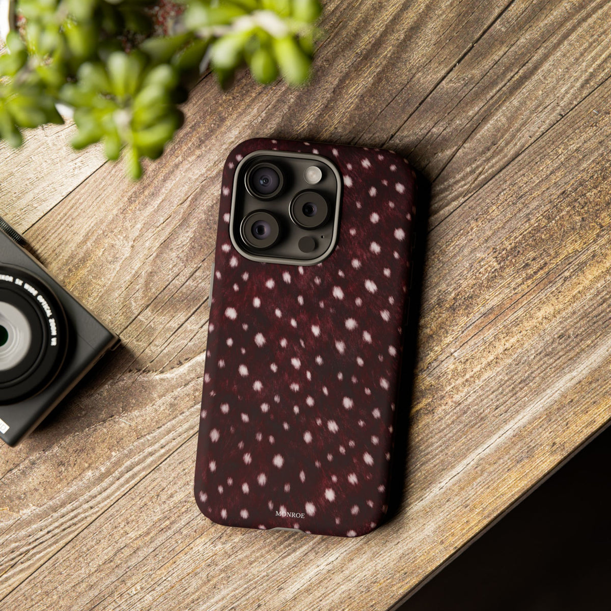 Burgundy Spotted Fur Tough Case