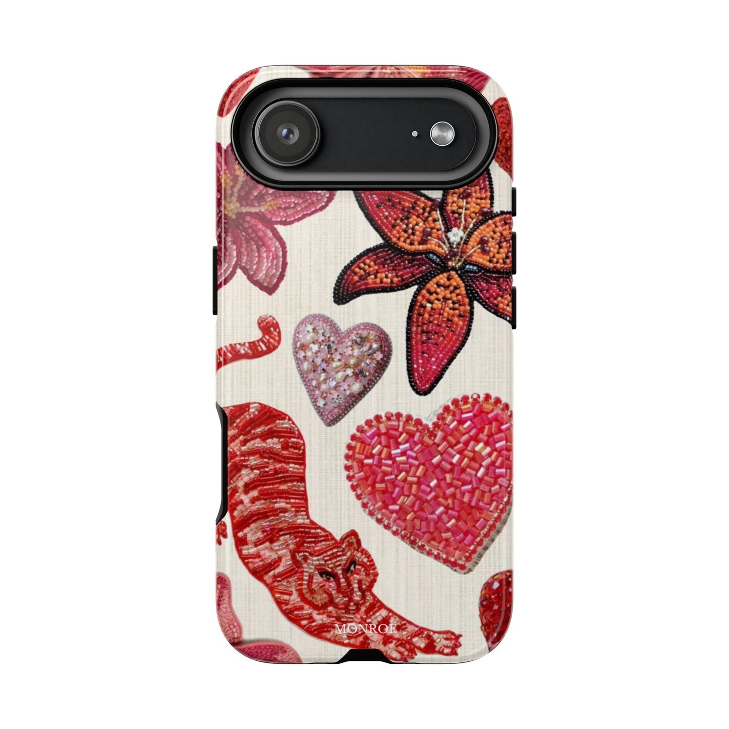 Floral & Heart Pattern Tough Case