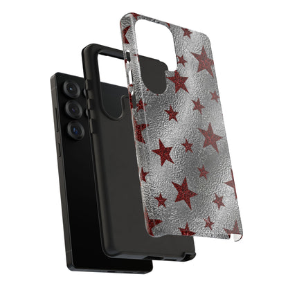 Silver Red Starry Tough Case
