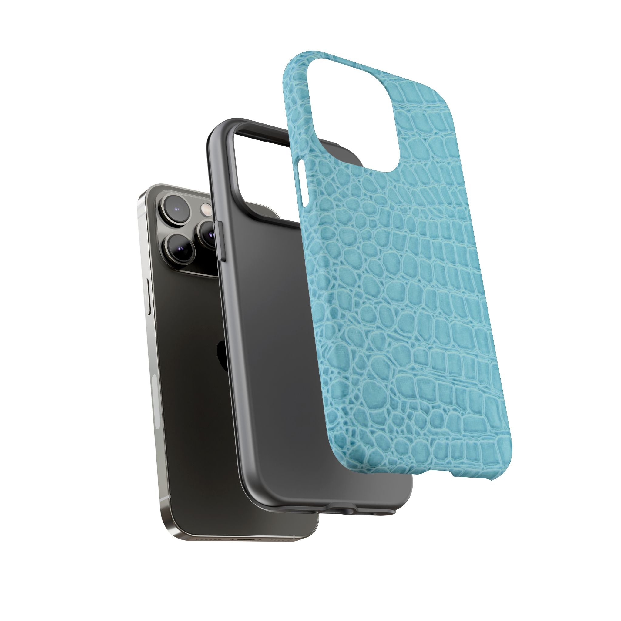 Croc Embossed Turquoise Phone Case