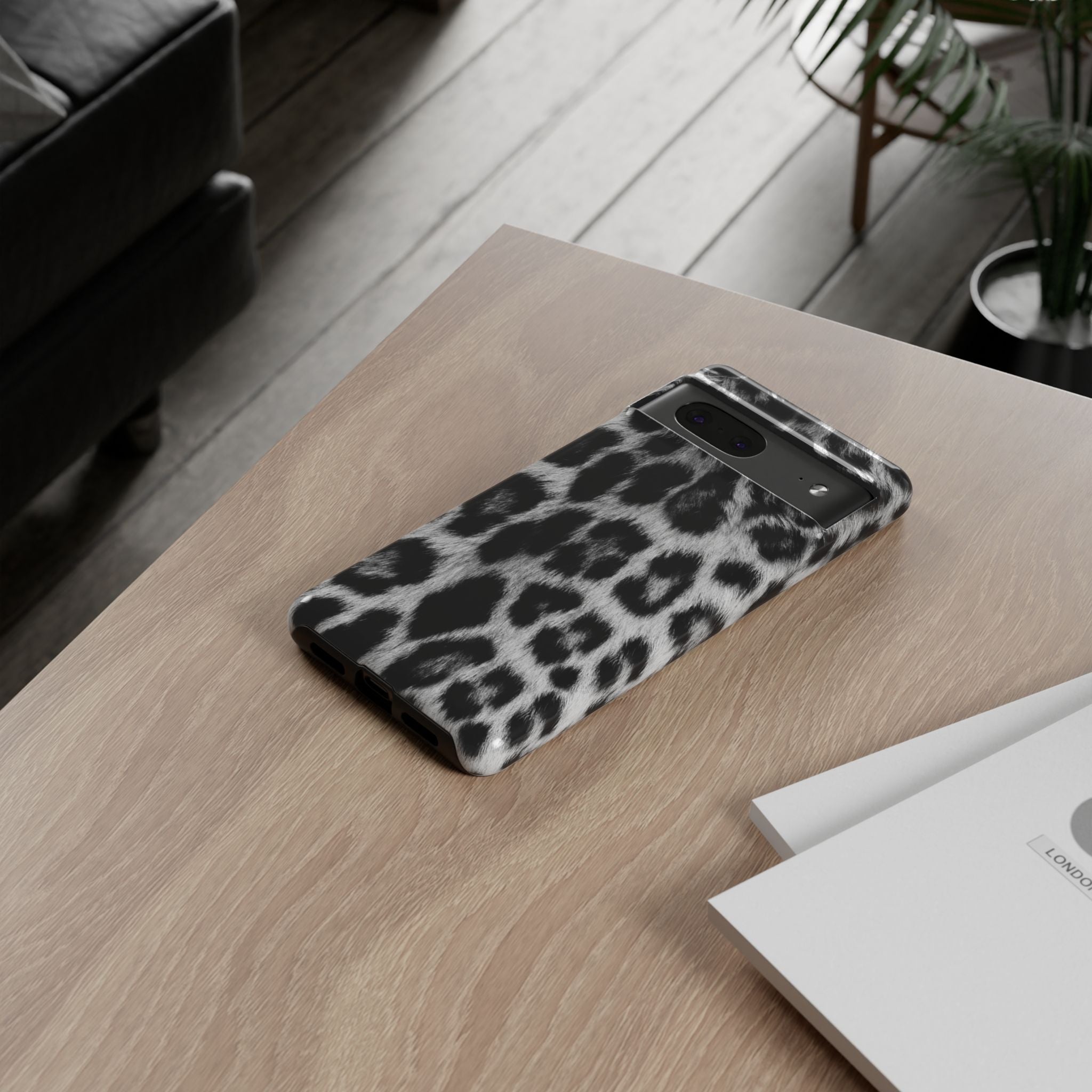 B&W Leopard Phone Case