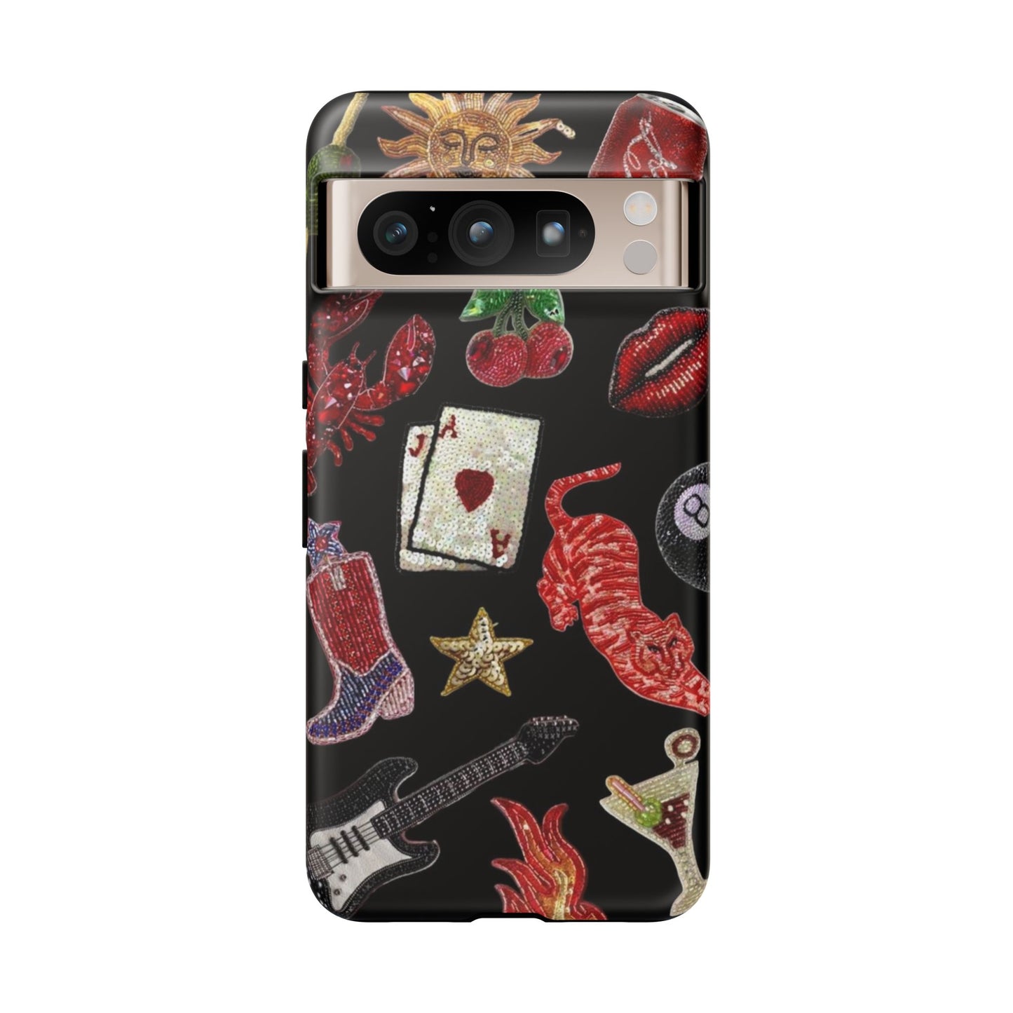 Retro Patch Motif Tough Case