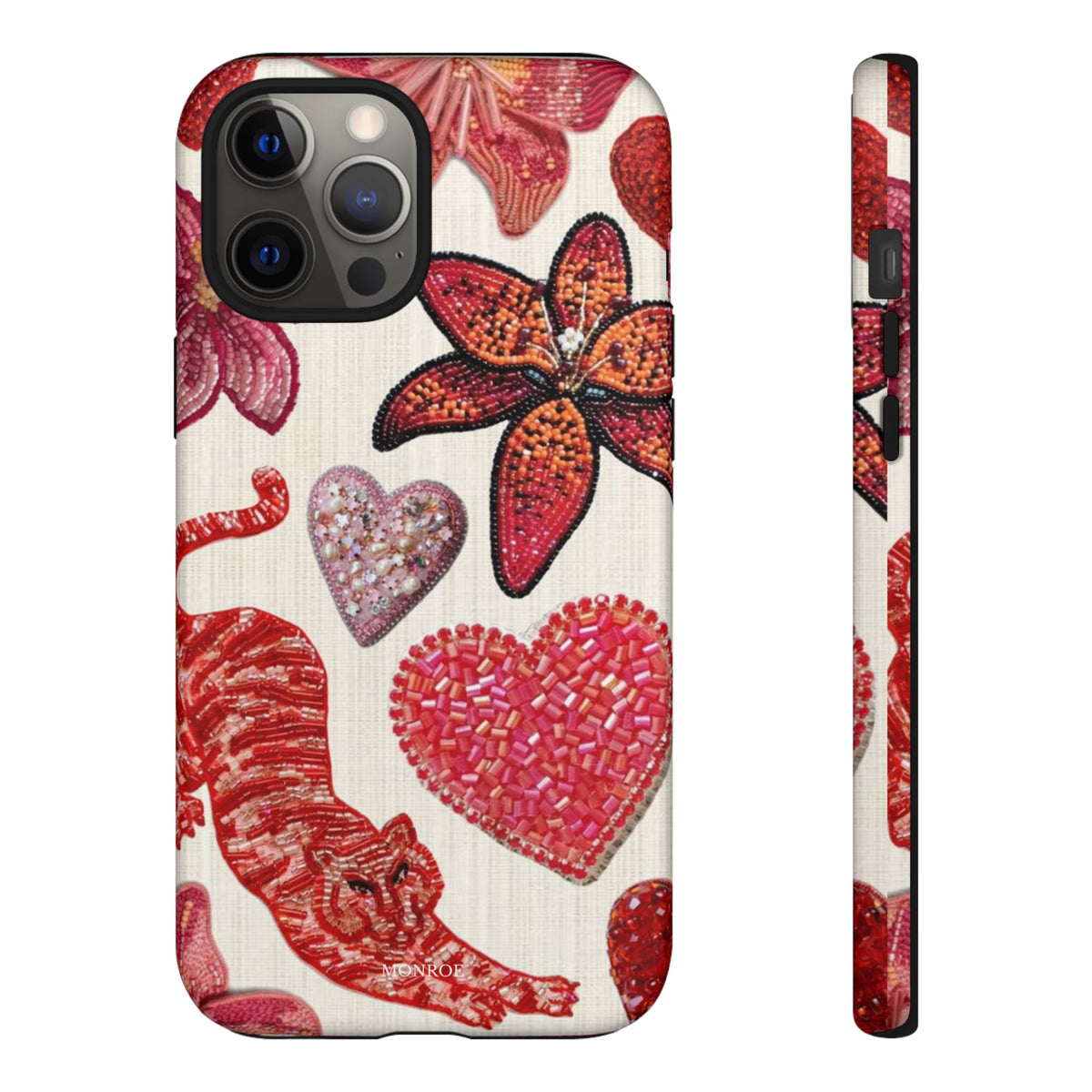 Floral & Heart Pattern Tough Case