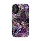 Purple Fleur-de-Lis Floral Tough Phone Case
