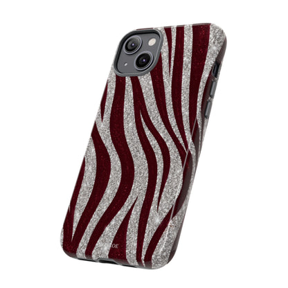 Burgundy Zebra Glitter Tough Case