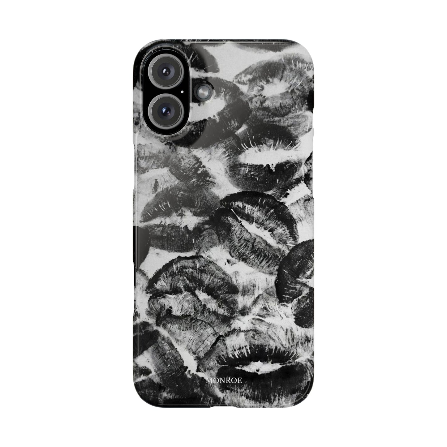 Black & White Kiss Print Case