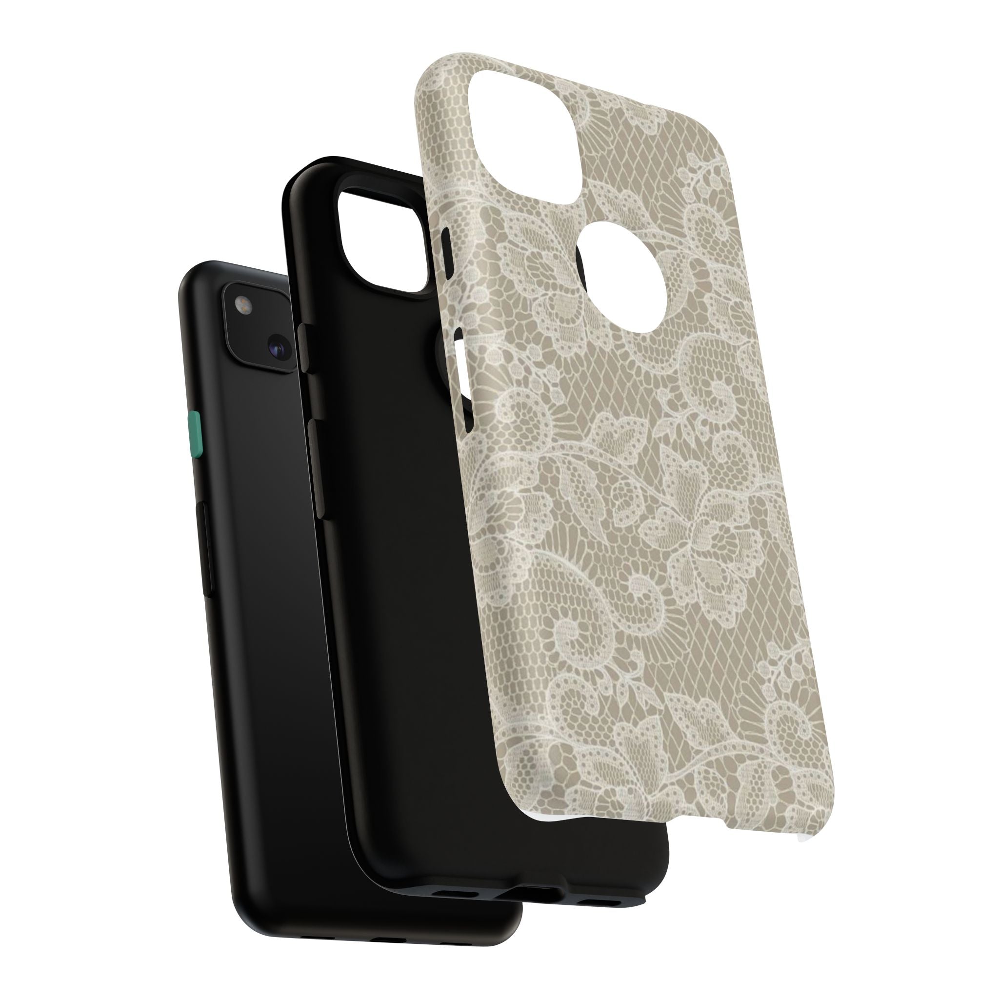 White Lace Pattern Tough Phone Case