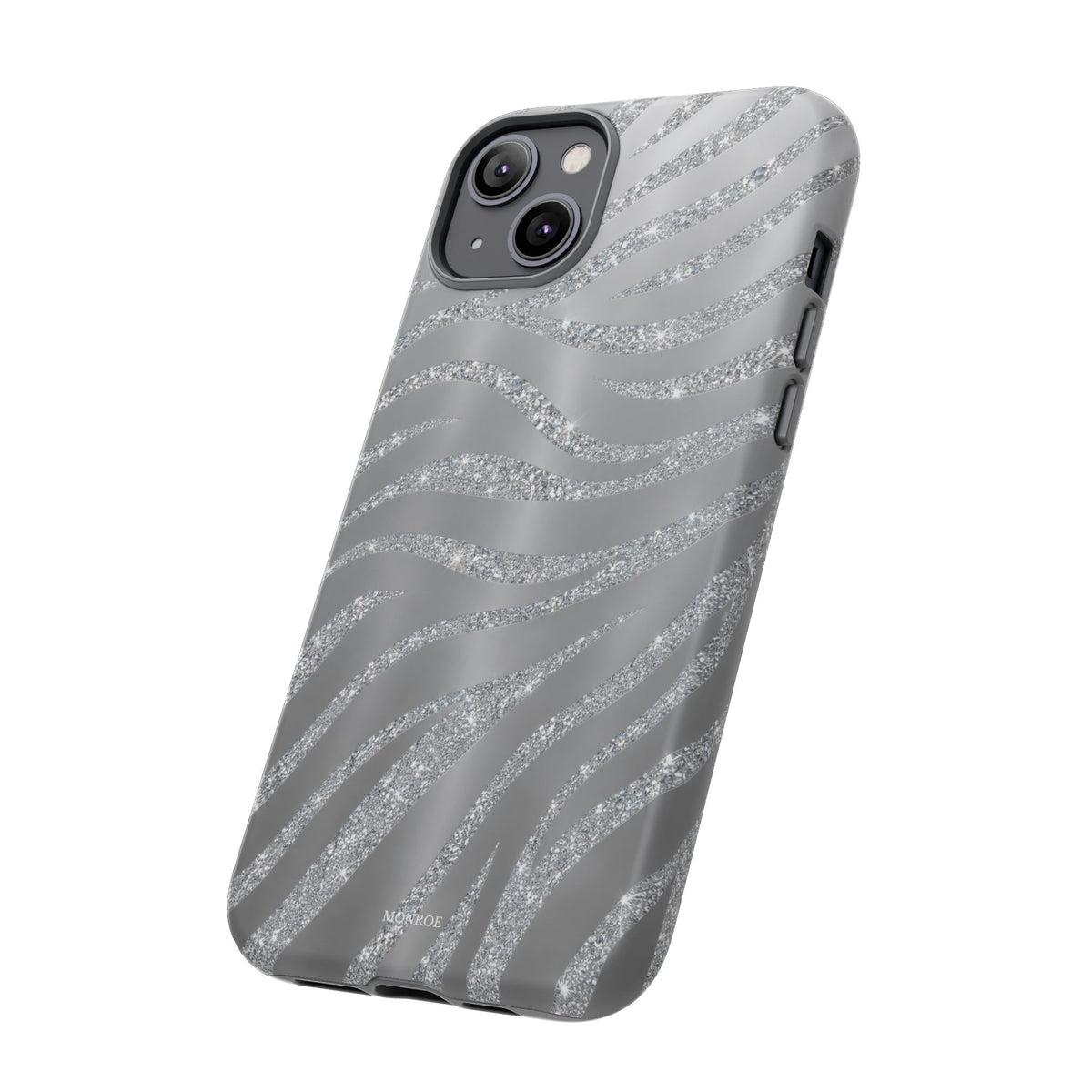 Silver Glitter Zebra Tough Case