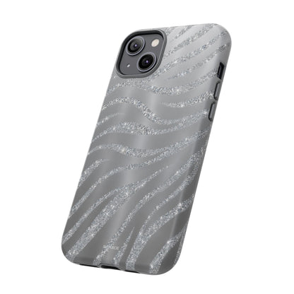 Silver Glitter Zebra Tough Case