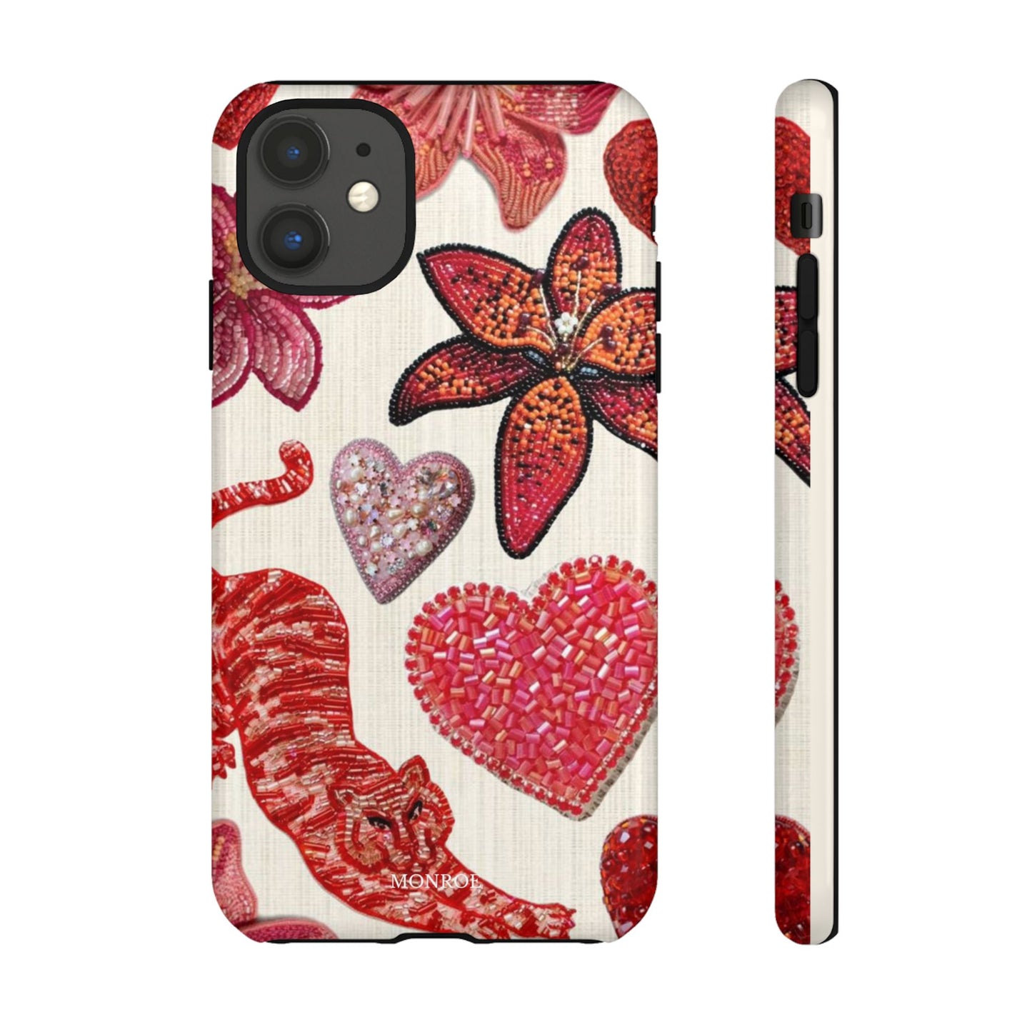 Floral & Heart Pattern Tough Case