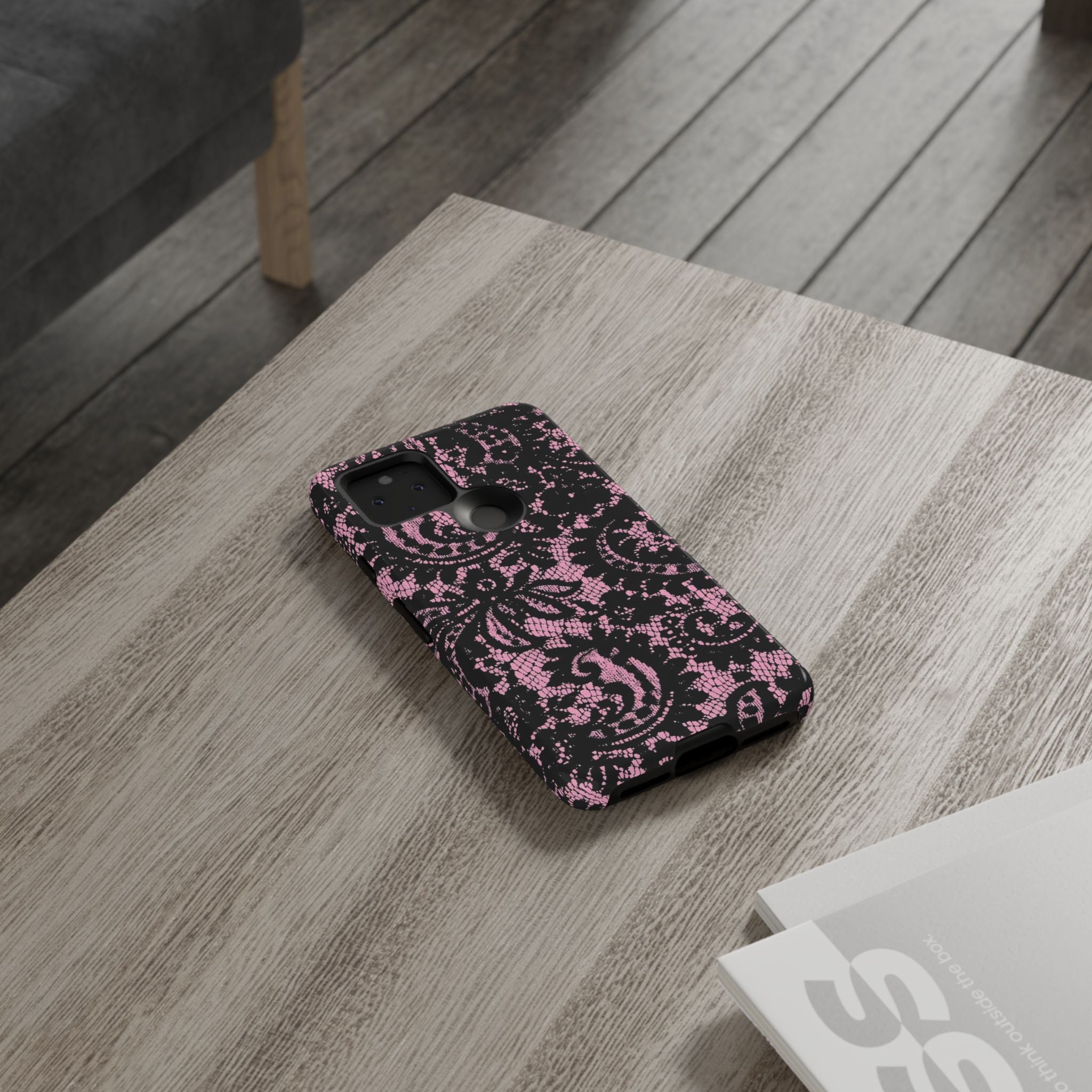Pink Lace Pattern Tough Phone Case