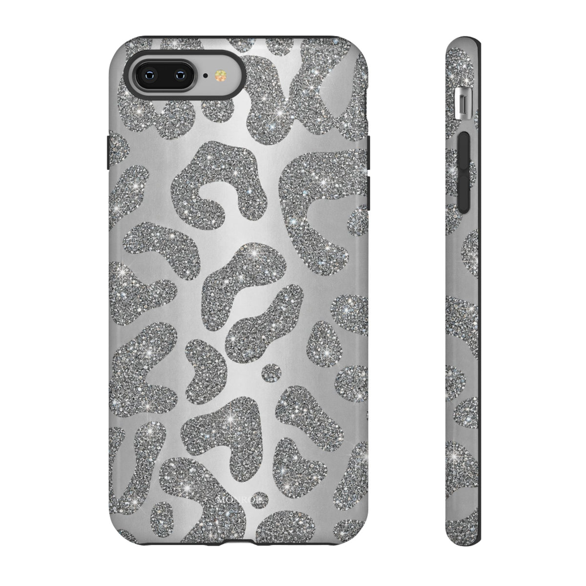 Silver Glitter Leopard Tough Case