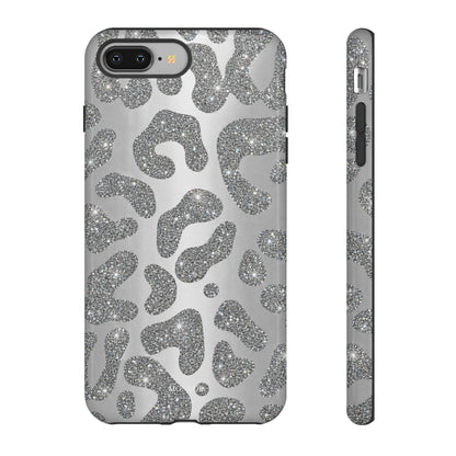Silver Glitter Leopard Tough Case