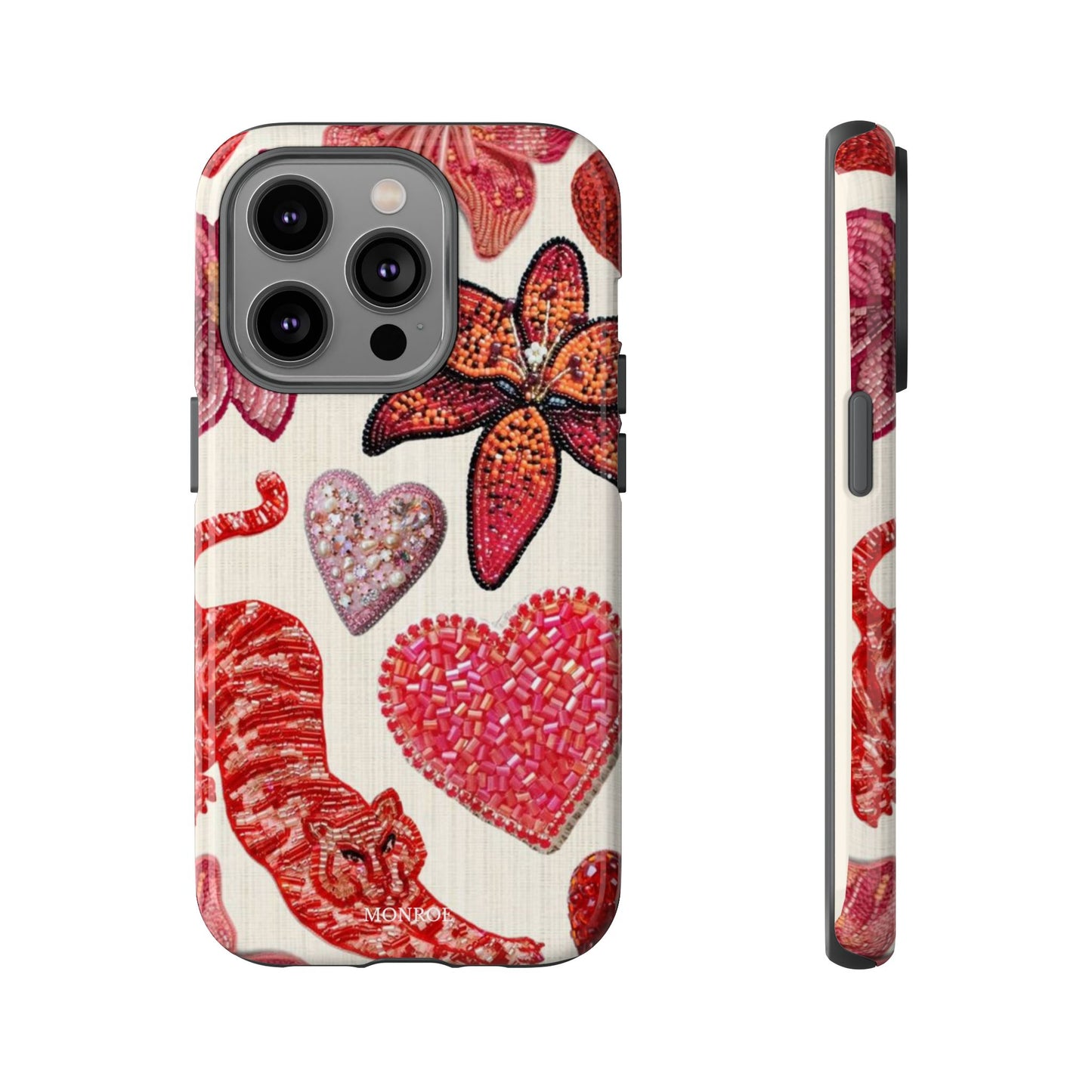 Floral & Heart Pattern Tough Case