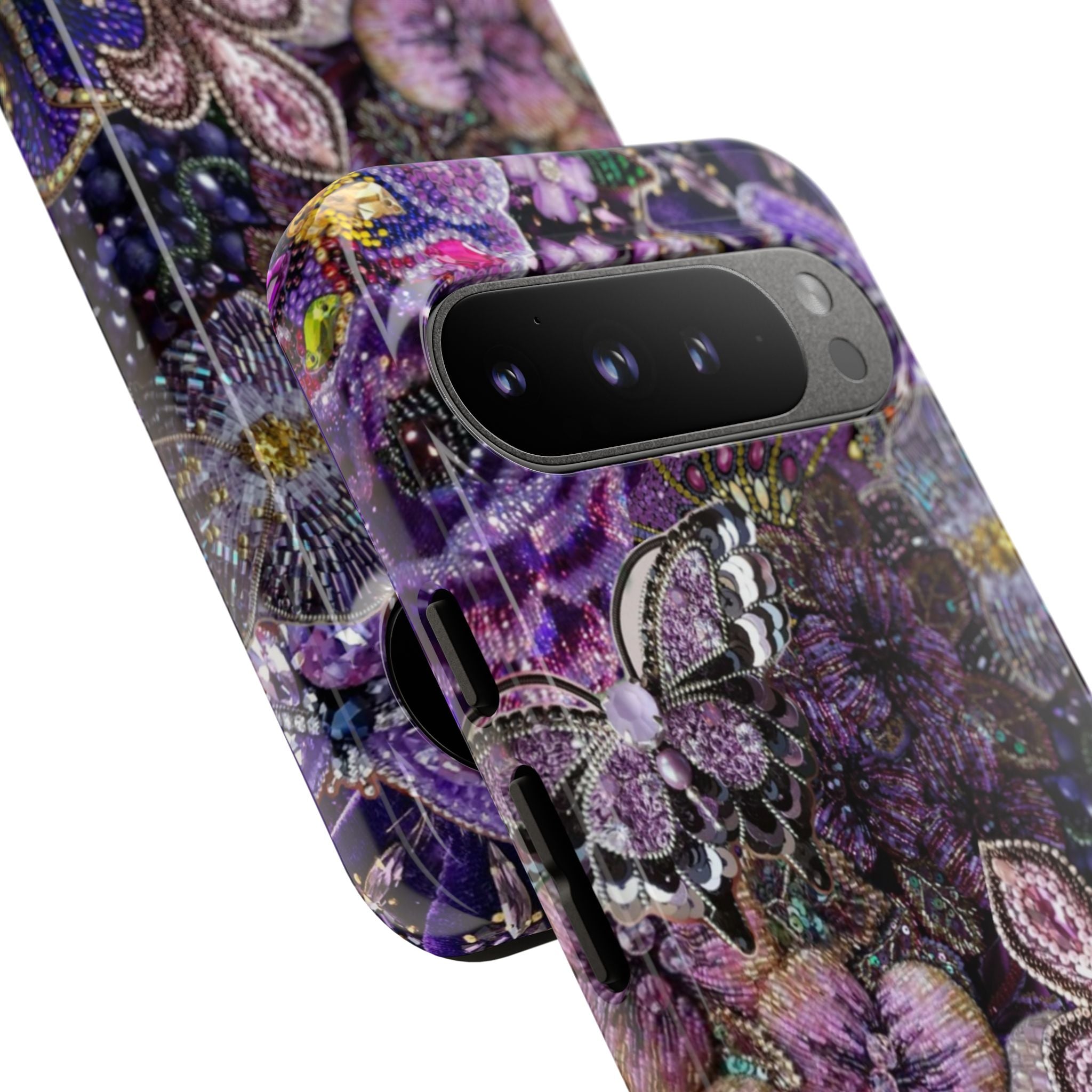 Purple Fleur-de-Lis Floral Tough Phone Case