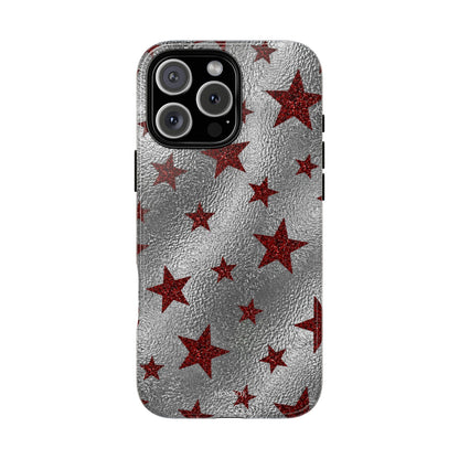 Silver Red Starry Tough Case