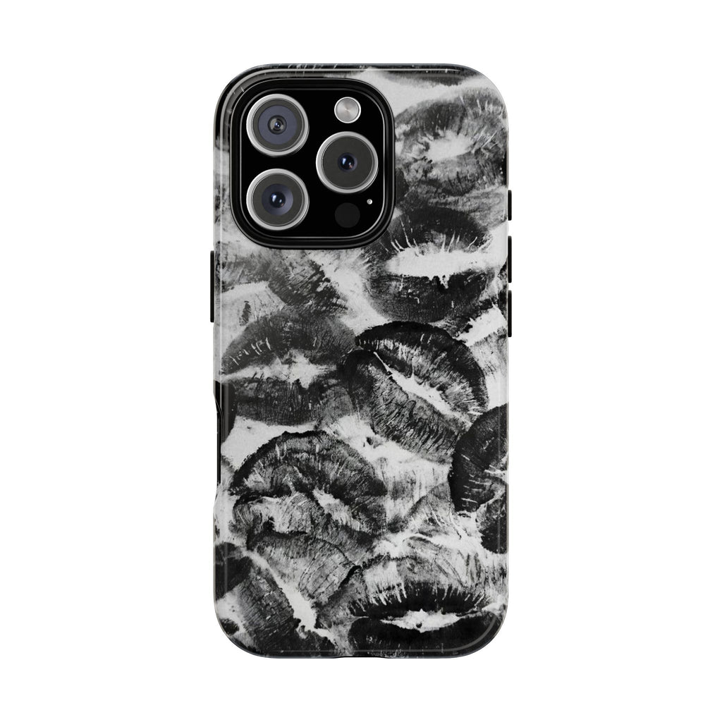 Black and Kiss Design Phone Case
