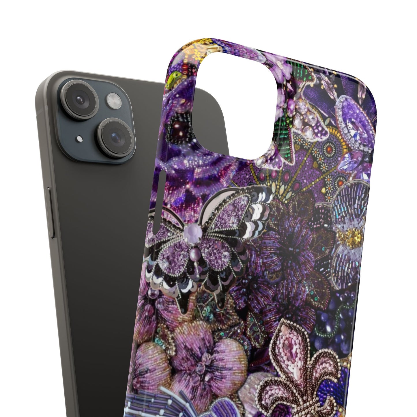 Purple Floral Butterfly Case