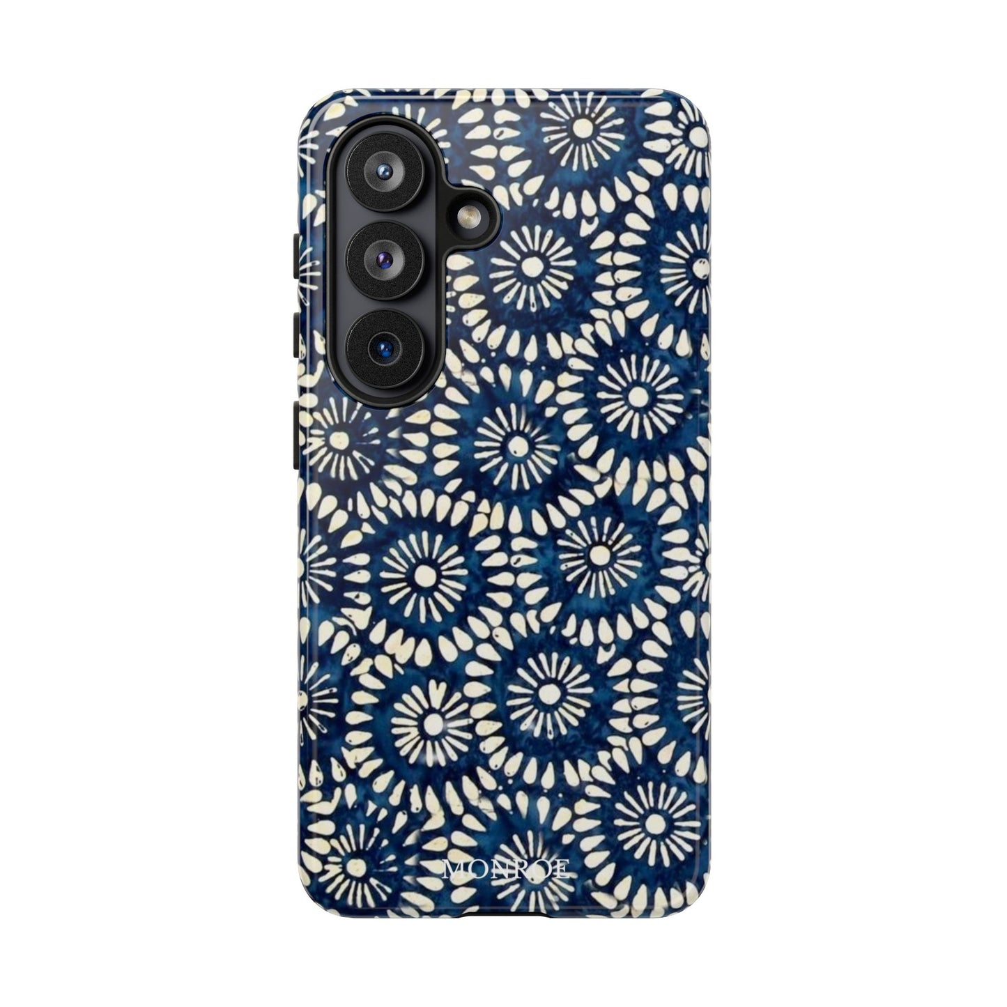 Navy Shibori Floral Tough Phone Case
