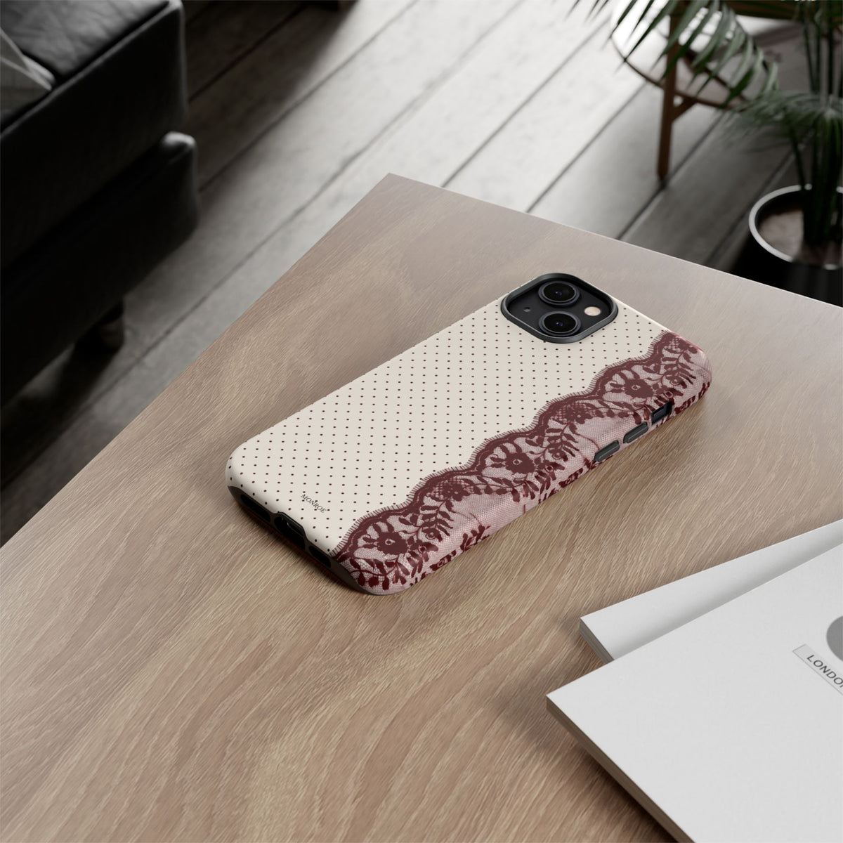 Burgundy Lace Edge Tough Case