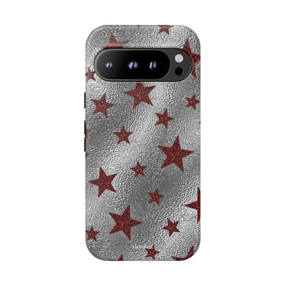Silver Red Starry Tough Case