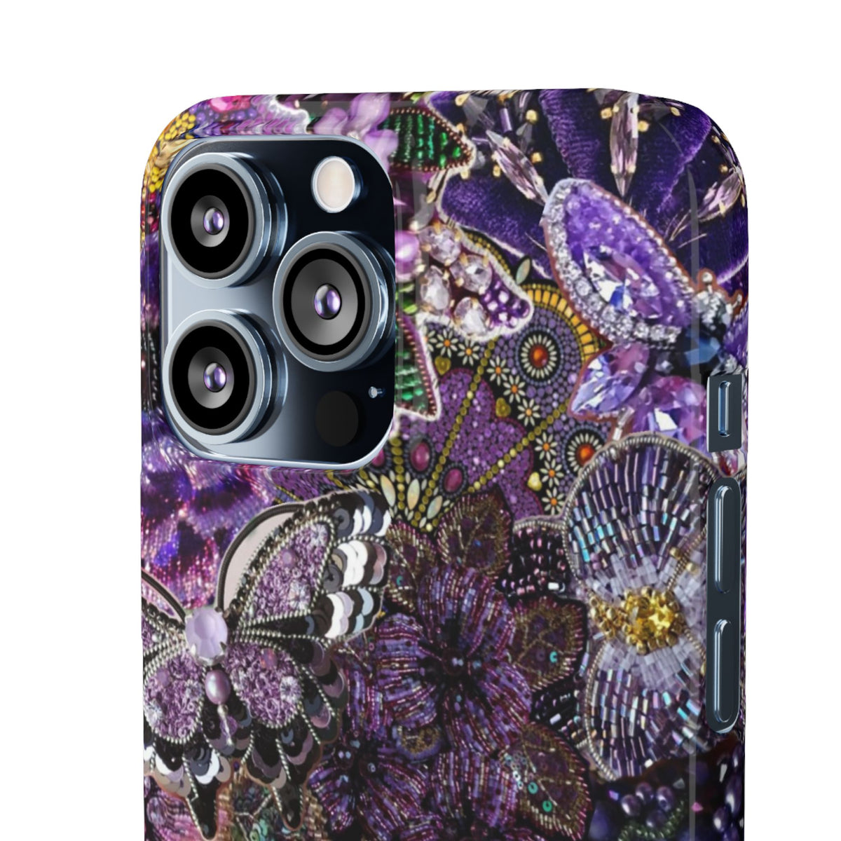 Purple Floral Butterfly Case