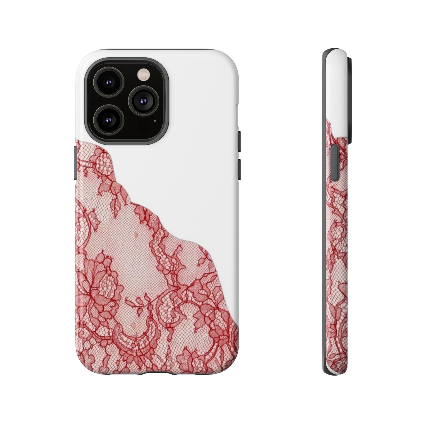 Red Lace Edge Tough Phone Case