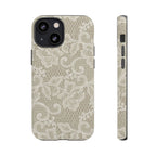 White Lace Pattern Tough Phone Case