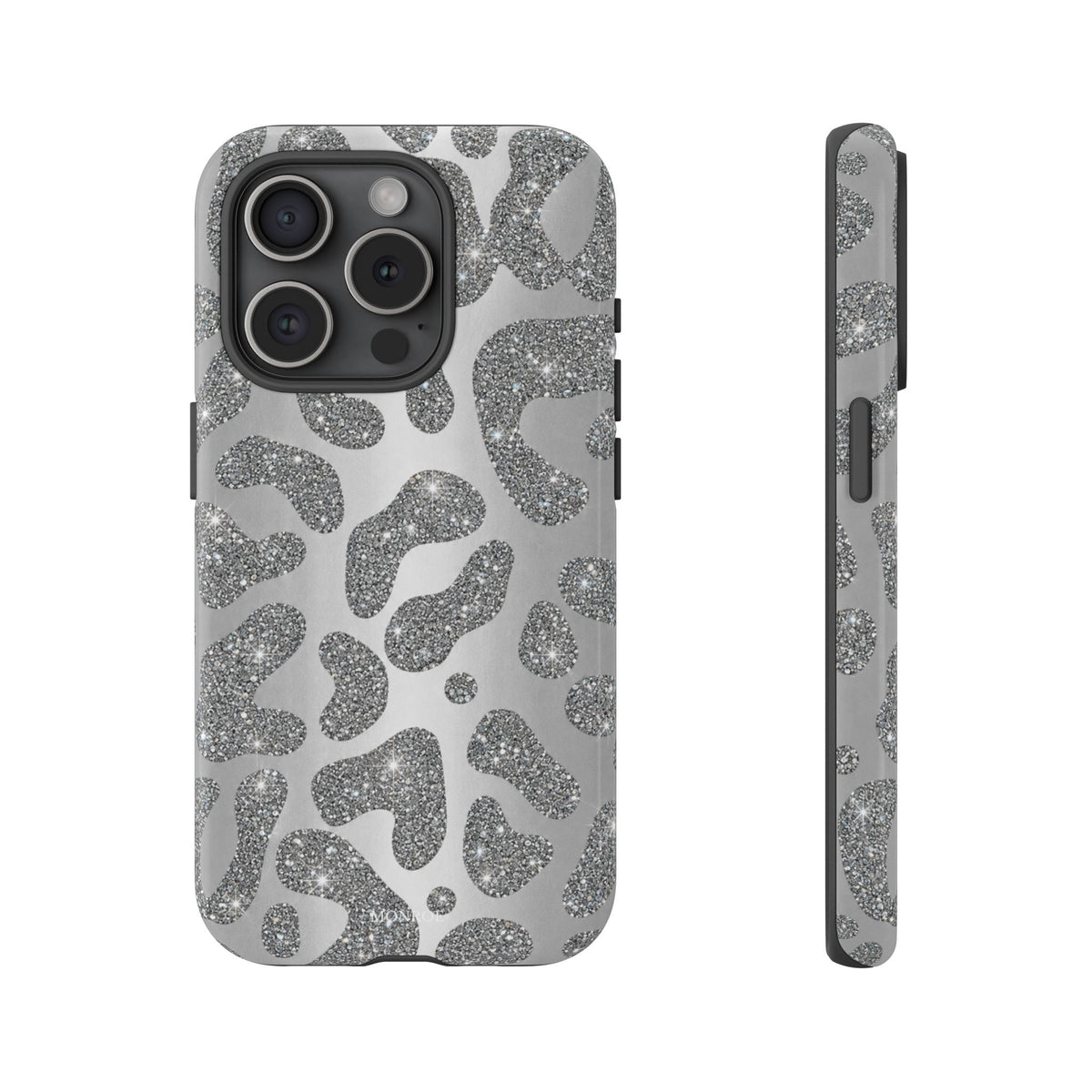 Silver Glitter Leopard Tough Case